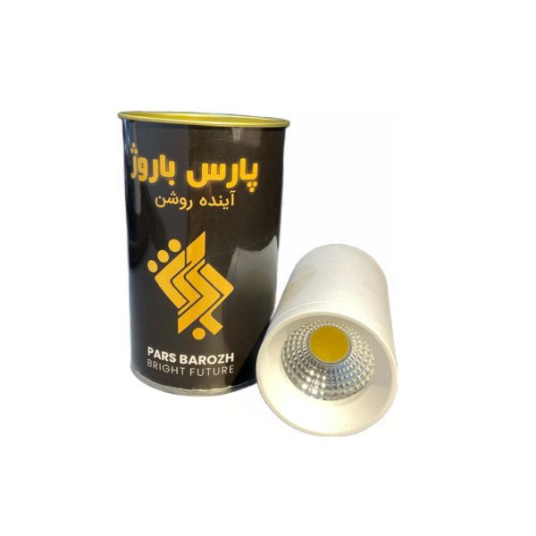 چراغ استوانهcobبا ارتفاع۱۰ سانتیمتر و قطر۶ سانتی متر و رنگ بدنه ی مشکی و سفید بصورت روکار نصب می شود