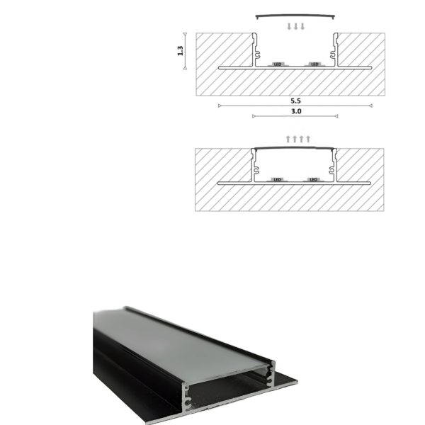 پروفیل لاینر کنافی 3cm با رویه 5.5cm و ارتفاع1.3cm
