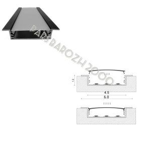 پروفیل لاینر توکار عرض45mm و ارتفاع1.2mm