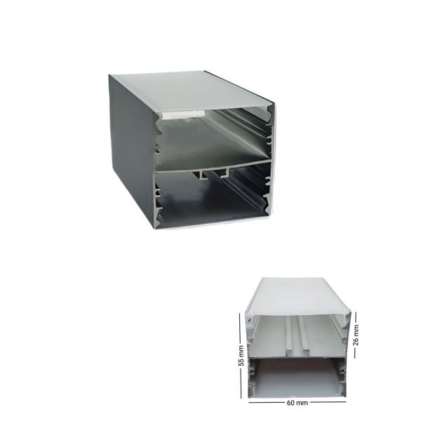 پروفیل لاینر آویز دو طرفه با عرض60mmو ارتفاع55mm