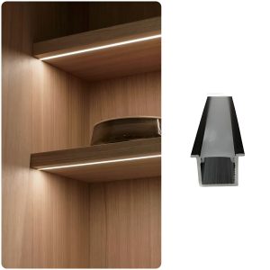 نورپردازی زیبای پروفیل لاینر توکار با عرض 1.8cm در ام دی اف 